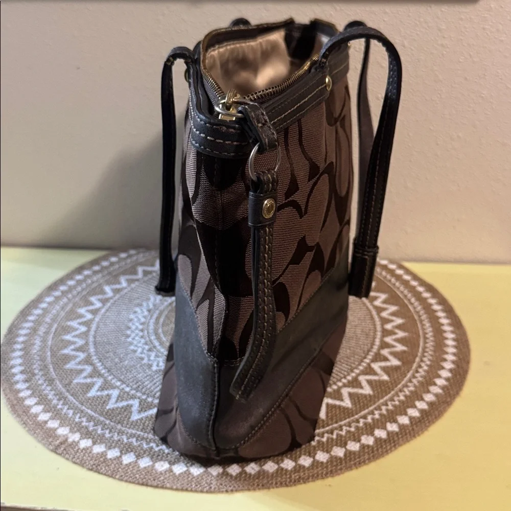 Coach Patterned Tote Bag with zipper - Picture 11 of 17